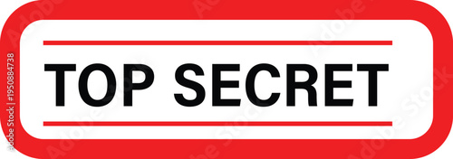 Top Secret rubber stamp icon, confidential and classified label, private and restricted document concept