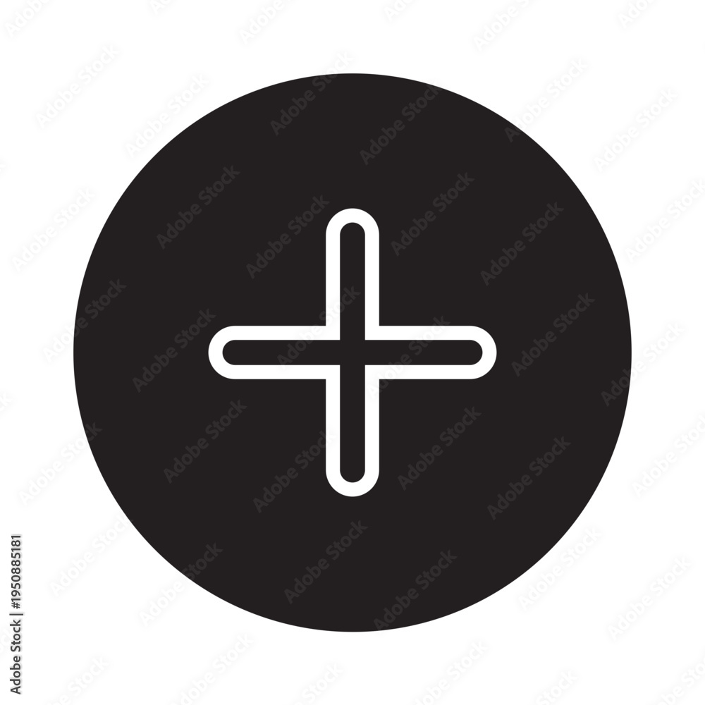 Obraz premium Add Create New Plus Sign Icon_Circle Line Icon
