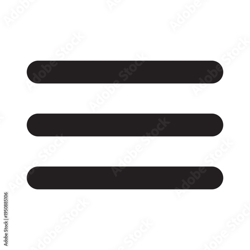 Vector of Hamburger Menu Icon For UI_Glyph Icon