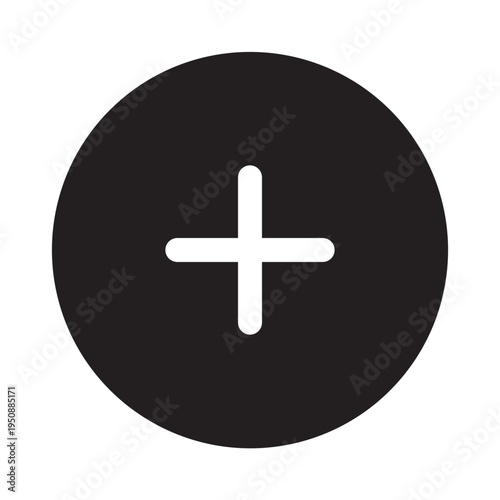 Add Create New Plus Sign Icon_Circle Glyph Icon
