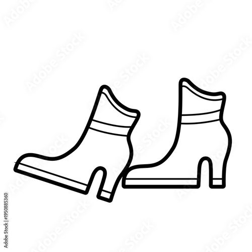 shoes vector lineart drawing illustration, for coloring book, ready to print file, womens boots, heels