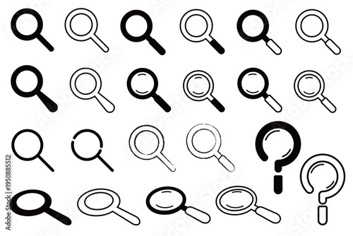 虫眼鏡のバリエーションセット｜正面や斜め上からの視点