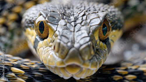 Ultra detailed close up of snake eyes with natural reflection, textured scales, intense gaze