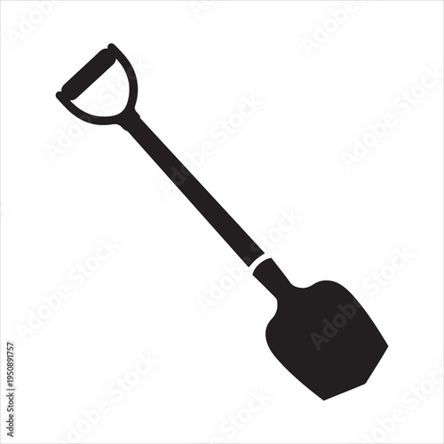 Hoe Garden Tool Black Silhouette Vector