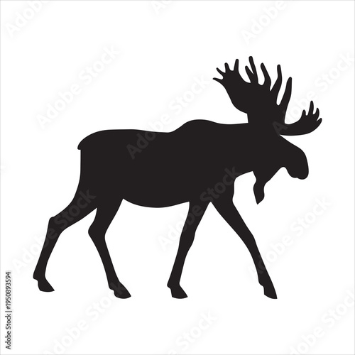 adult moose go black silhouette