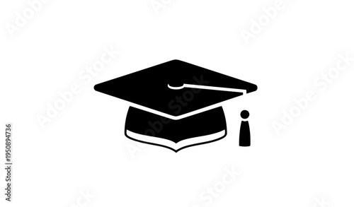 Graduation Cap Flat Vector Icon Academic Mortarboard Education Symbol