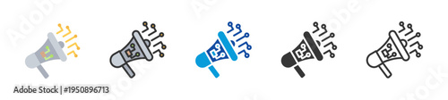 ai marketing icon set multi style various collection