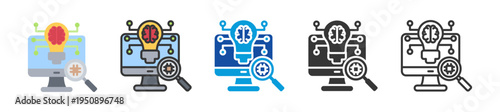 ai research icon set multi style various collection