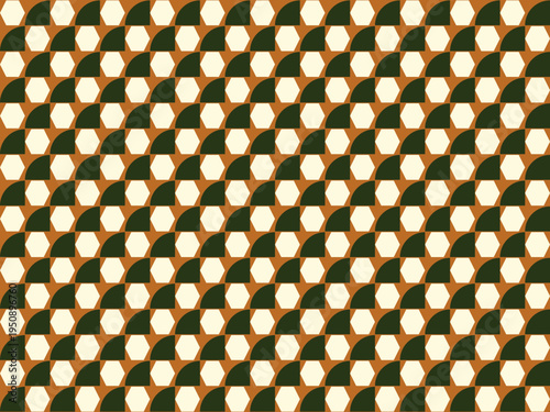 Retro Geometric Pattern in Autumnal Tones vector background