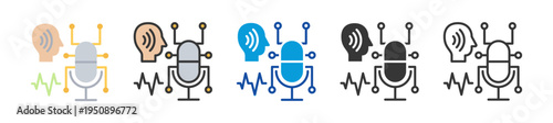 speech recognition icon set multi style various collection