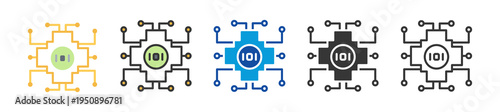 ai code icon set multi style various collection