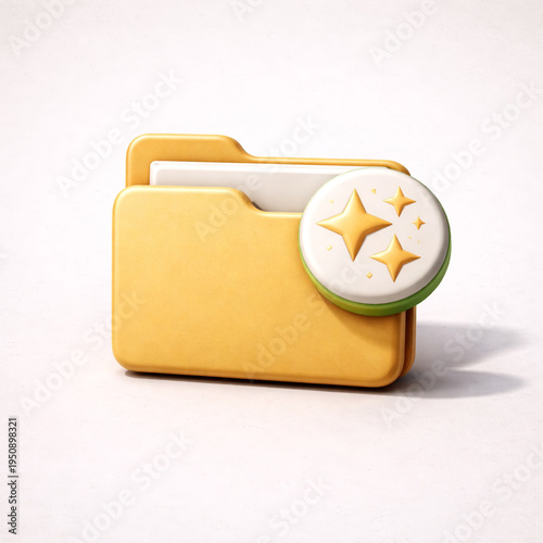 AI File Organization 3D Clay Icon
