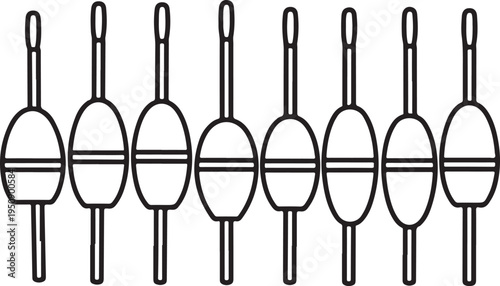 Assorted spools of thread displayed in a row for sewing projects Vector