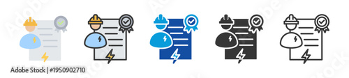 licensed electricians icon set multi style various collection