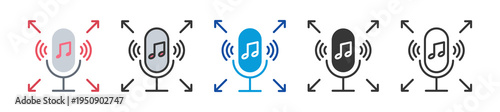 distributed audio icon set multi style various collection