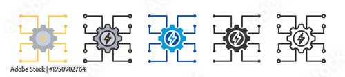 energy management icon set multi style various collection