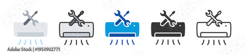 air conditioning icon set multi style various collection