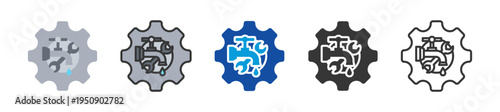 plumbing icon set multi style various collection