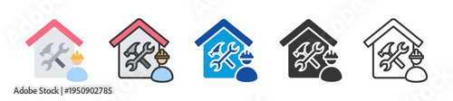 home service icon set multi style various collection