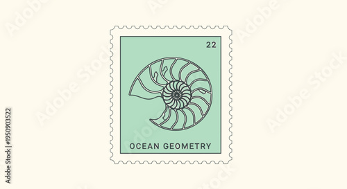 Vector ocean geometry nautilus shell icon