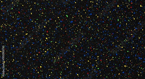 Colorful speckles scattered across a dark background resembling a starry night sky