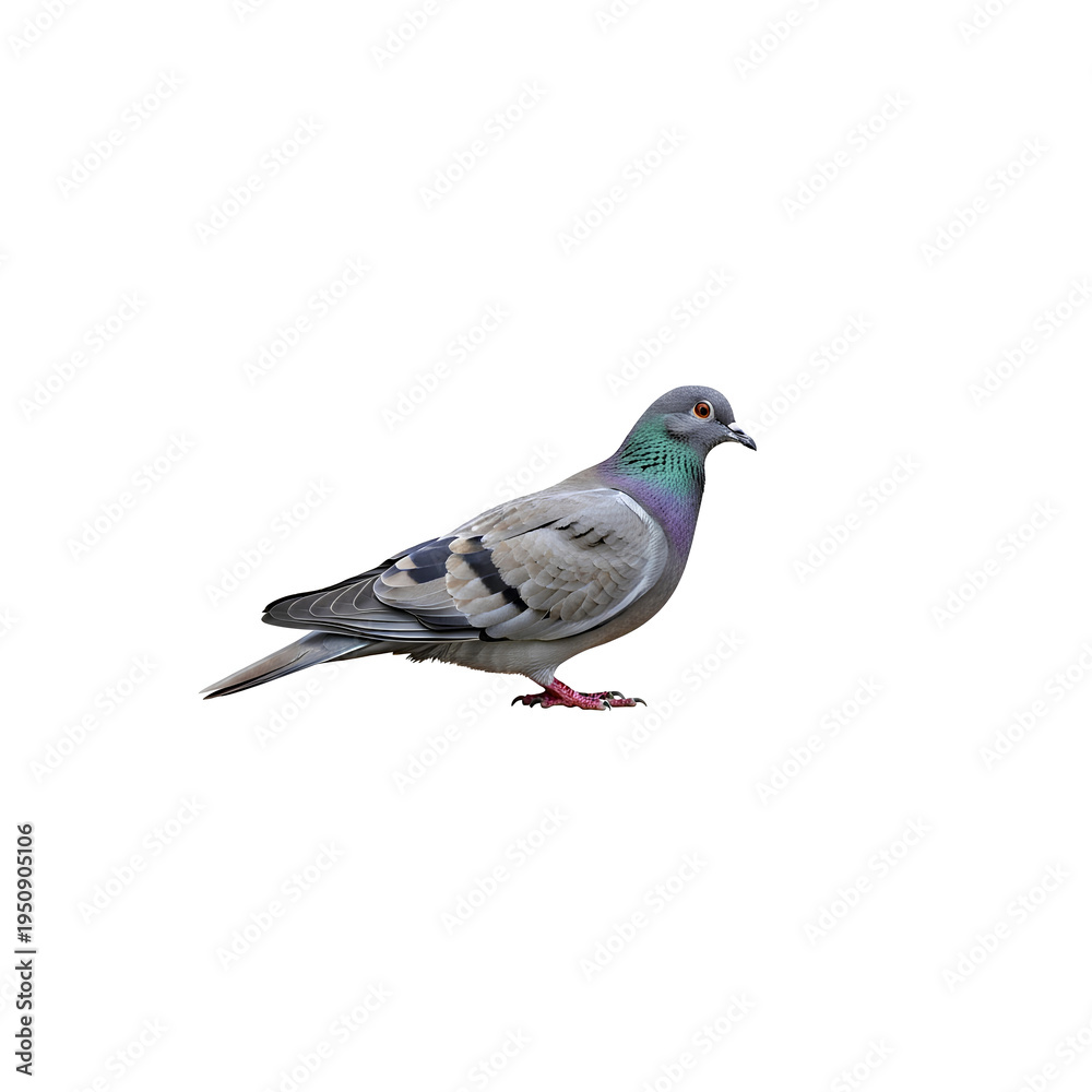 Obraz premium A single pigeon bird isolated on a white background 1.