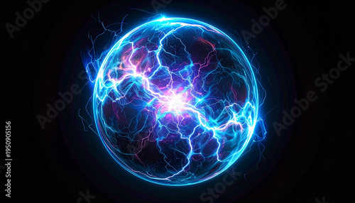plasma ball on black background