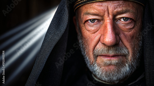 Caiaphas is the high priest, an elderly Jewish priest.