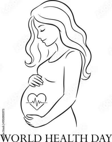 World Health Day maternal care vector illustration design