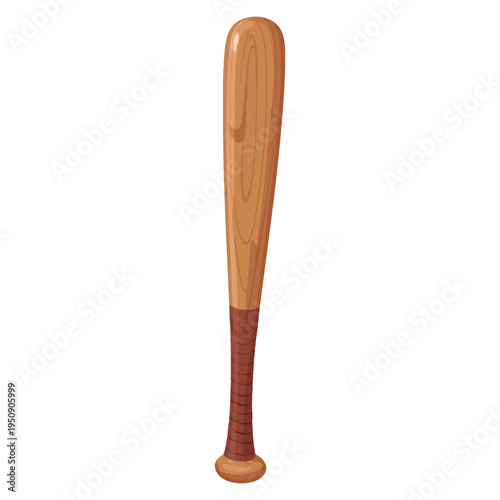 Illustration of wooden baseball bat isolated vector design suitable for sport equipment baseball competition and athletic training themed creative artwork