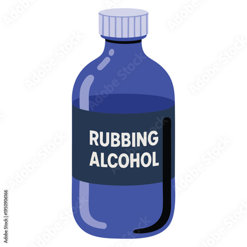 Isolated rubbing alcohol bottle vector illustration ideal for medical disinfectant hygiene healthcare branding pharmacy product and sanitation themed artwork