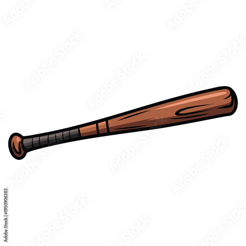 Isolated wooden baseball bat illustration vector graphic ideal for baseball sport equipment game accessory and athletic themed design projects