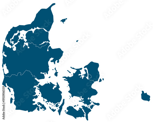 Cuadro en lienzo denmark map silhouette with transparent background