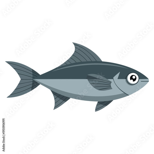 Marine and sea underwater common fish flat style illustration aquatic series design