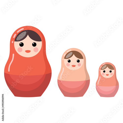 Matrioska decorative isolated vector illustration detailed traditional Russian nesting doll design element perfect for folk art themed decoration packaging or cultural artwork