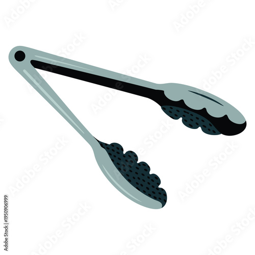 Meat tongs BBQ single icon in cartoon style vector symbol stock illustration web suitable for grilling cooking kitchen and barbecue design themes