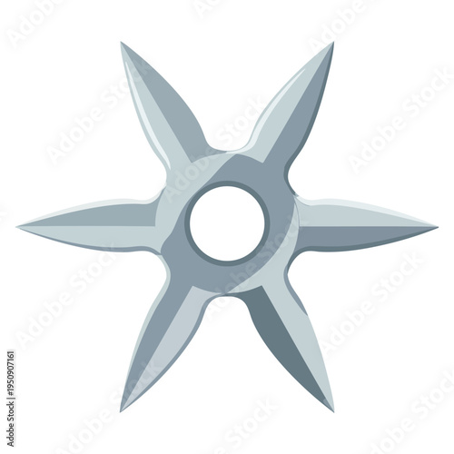 Metal shuriken cartoon icon vector illustration perfect for isolated ninja weapon symbol martial arts theme action game design and decorative artwork
