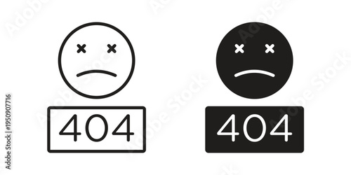 404 Error icon symbol, logo illustration. Vector graphics web design.