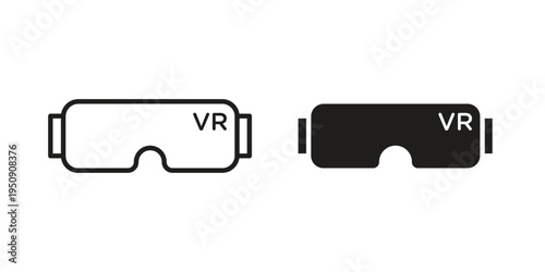 AR headset icon symbol, logo illustration. Vector graphics web design.