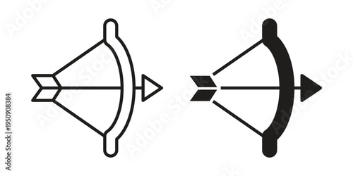 Archery icon symbol, logo illustration. Vector graphics web design.