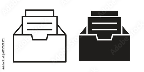 Archive icon symbol, logo illustration. Vector graphics web design.