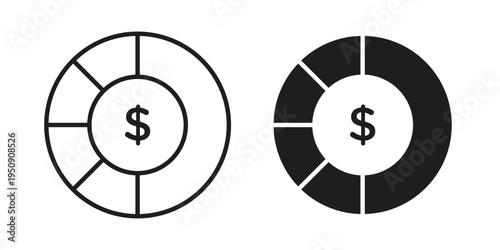 Asset allocation icon symbol, logo illustration. Vector graphics web design.