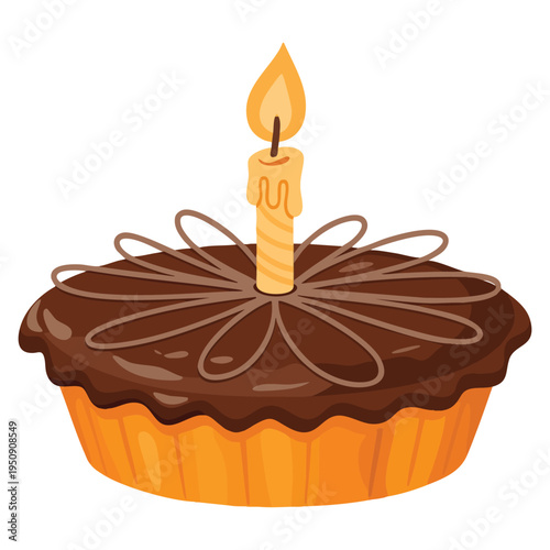 Pie cake dessert isolated vector illustration sweet bakery food design element perfect for pastry shop menu confectionery packaging and snack themes