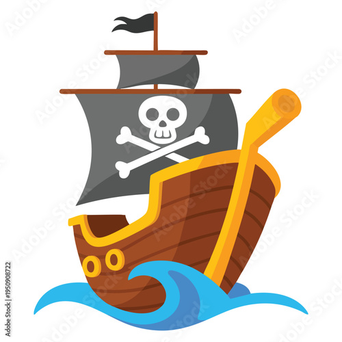 Pirate buccaneer filibuster corsair sea dog wooden character vector illustration ideal for nautical adventure maritime themed artwork