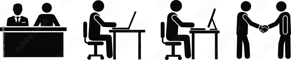 Fototapeta premium Business people working and collaborating in an office setting