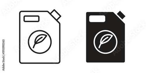 Biofuel canister icon symbol, logo illustration. Vector graphics web design.