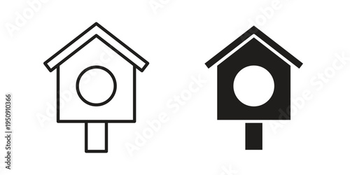 Bird house icon symbol, logo illustration. Vector graphics web design.