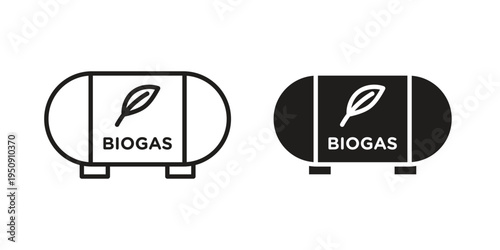 Biogas icon symbol, logo illustration. Vector graphics web design.