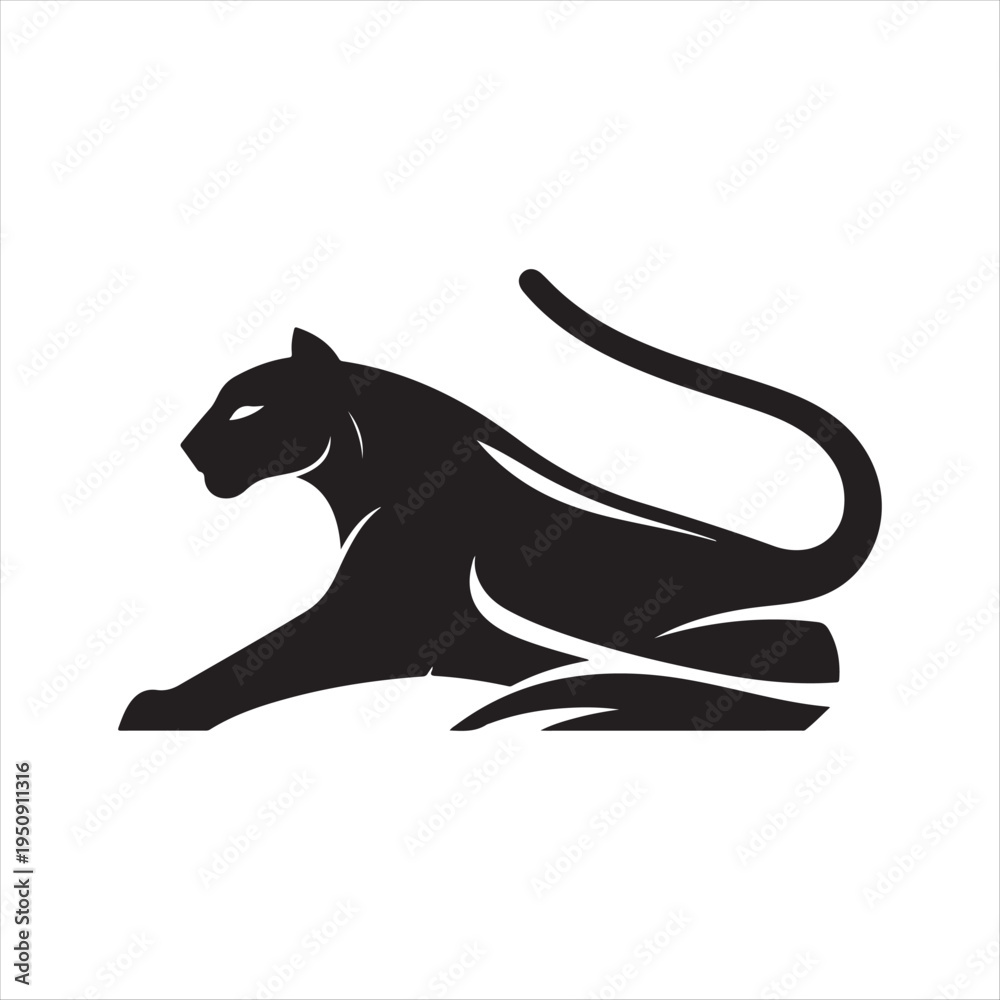 Fototapeta premium panther abstract silhouette outline logo design concept illustration idea