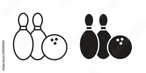 Bowling icon symbol, logo illustration. Vector graphics web design.